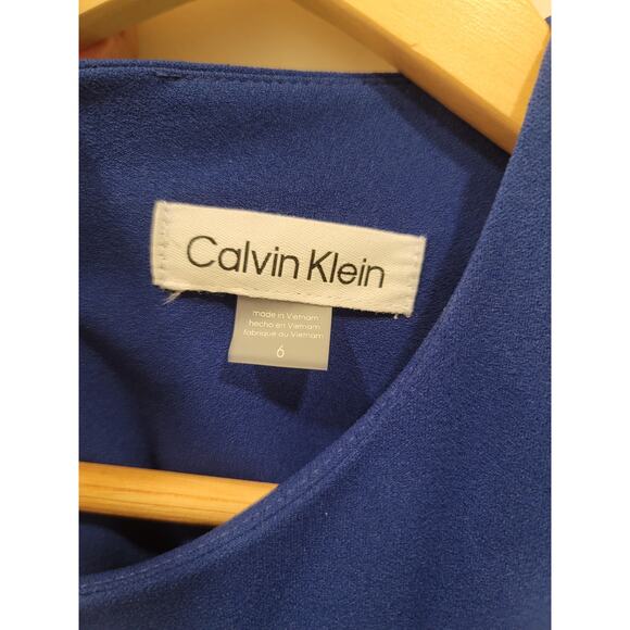 Calvin Klein Button Trim Side Slit Midi Dress - Picture 5 of 7